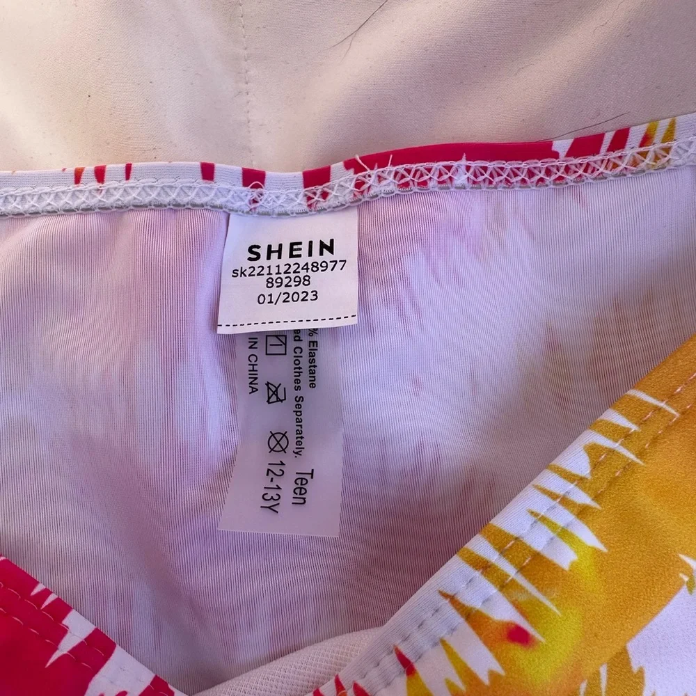 NWOT 12-13 girls Tie dye‎ bikini- 3 piece set with coverup skirt
